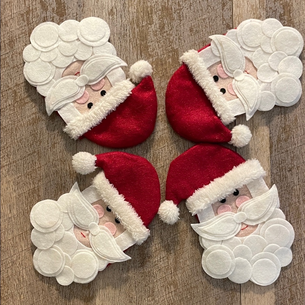 NWOT Santa Claus Silverware Holders Set of Four